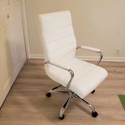 New Whitney Ergonomic Upholstered Mid-Back Swivel Office Chair, white