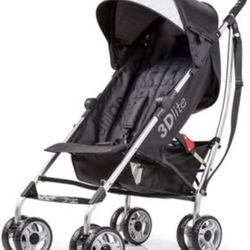 Stroller, Summer Infant 3Dlite, Black, Aluminum, Recline, Storage NEW