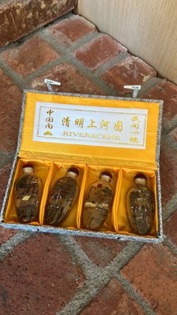Chinese Inside-Painted Snuff Bottle Set – “Along the River During Qingming Festival”