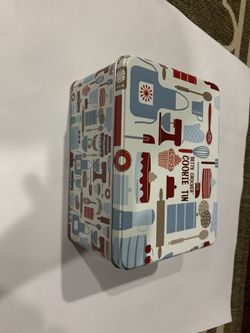 Betty Crocker Cookie Tin With Baking Print - Vintage Style Storage Container