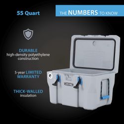 Lifetime 55 Quart High Performance Polyethylene Cooler, Light Gray