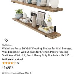 5 Foot Long Wood shelves