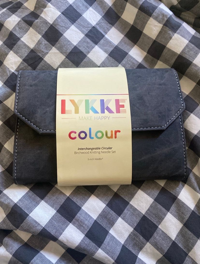 LYKKE colour interchangeable circular birchwood knitting needles 5 inch set
