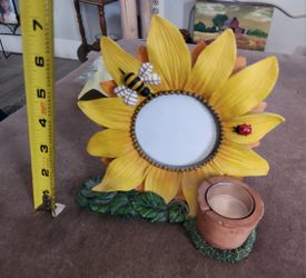 Sunflower Resin Photo Frame with Candle Holder