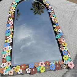 Mirror - Handmade funky floral mirror 