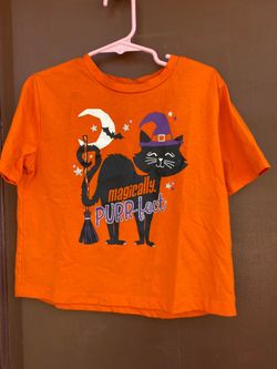 Kids Halloween Graphic T-Shirt Orange 6x