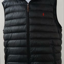 Men's Black Polo Puffer Vest