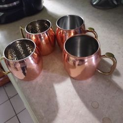 4 Brass Mugs