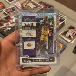 LeBron James Los Angeles Lakers Contenders NBA Season Ticket Card Holo Foil Variation