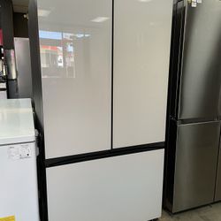 Samsung Bespoke 3 Door Counter Depth Refrigerator In White Glass