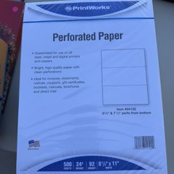 Perforated Paper 8 1/2  X 11