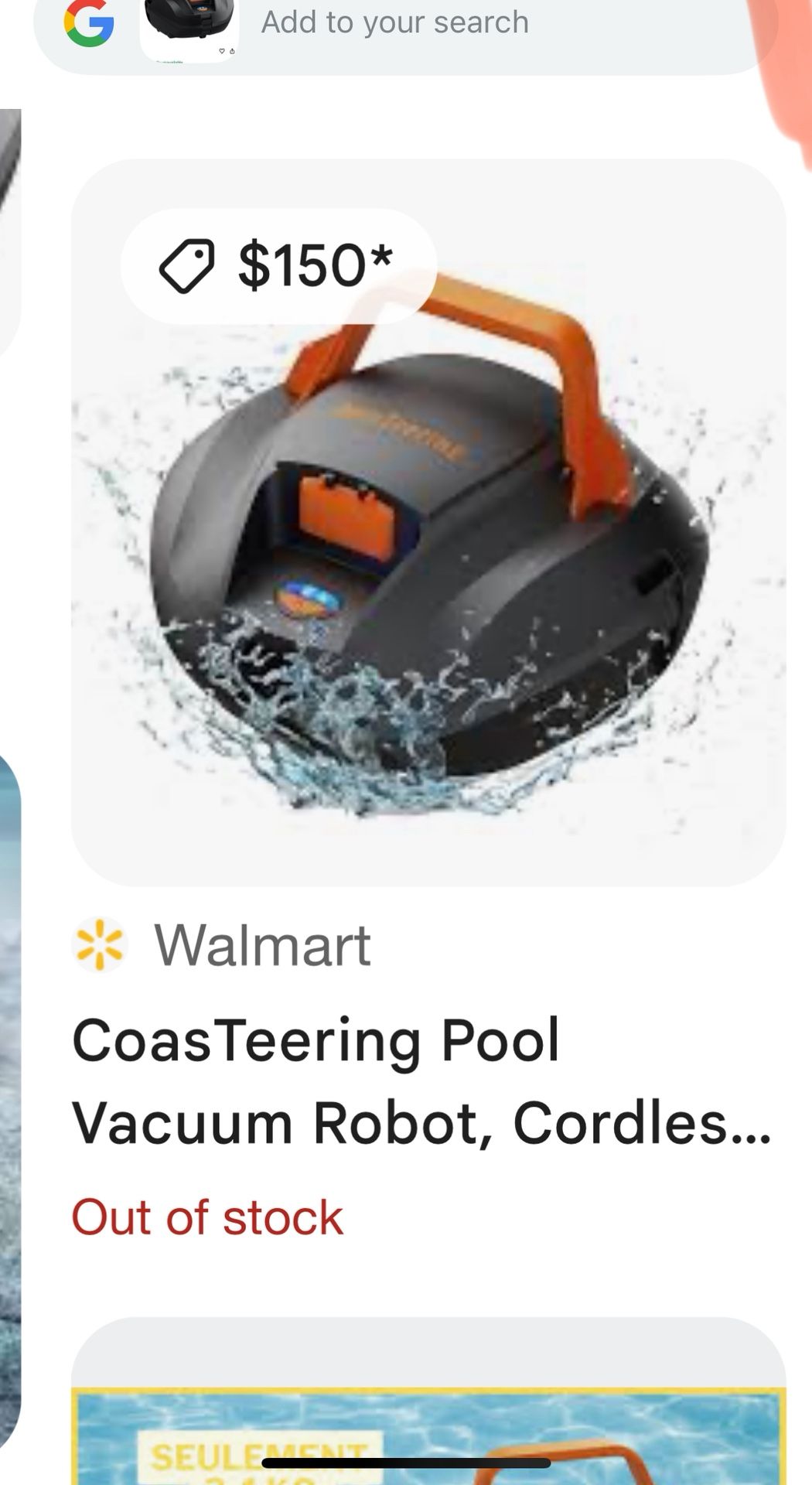 Pool vacuum robot