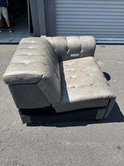 Gray Tufted Power Recliner Chair w/ USB (No Power Cord)