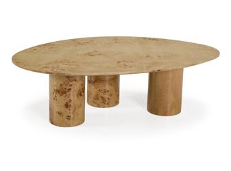 Brand New Gorgeous Freeform burlwood Coffee Table 