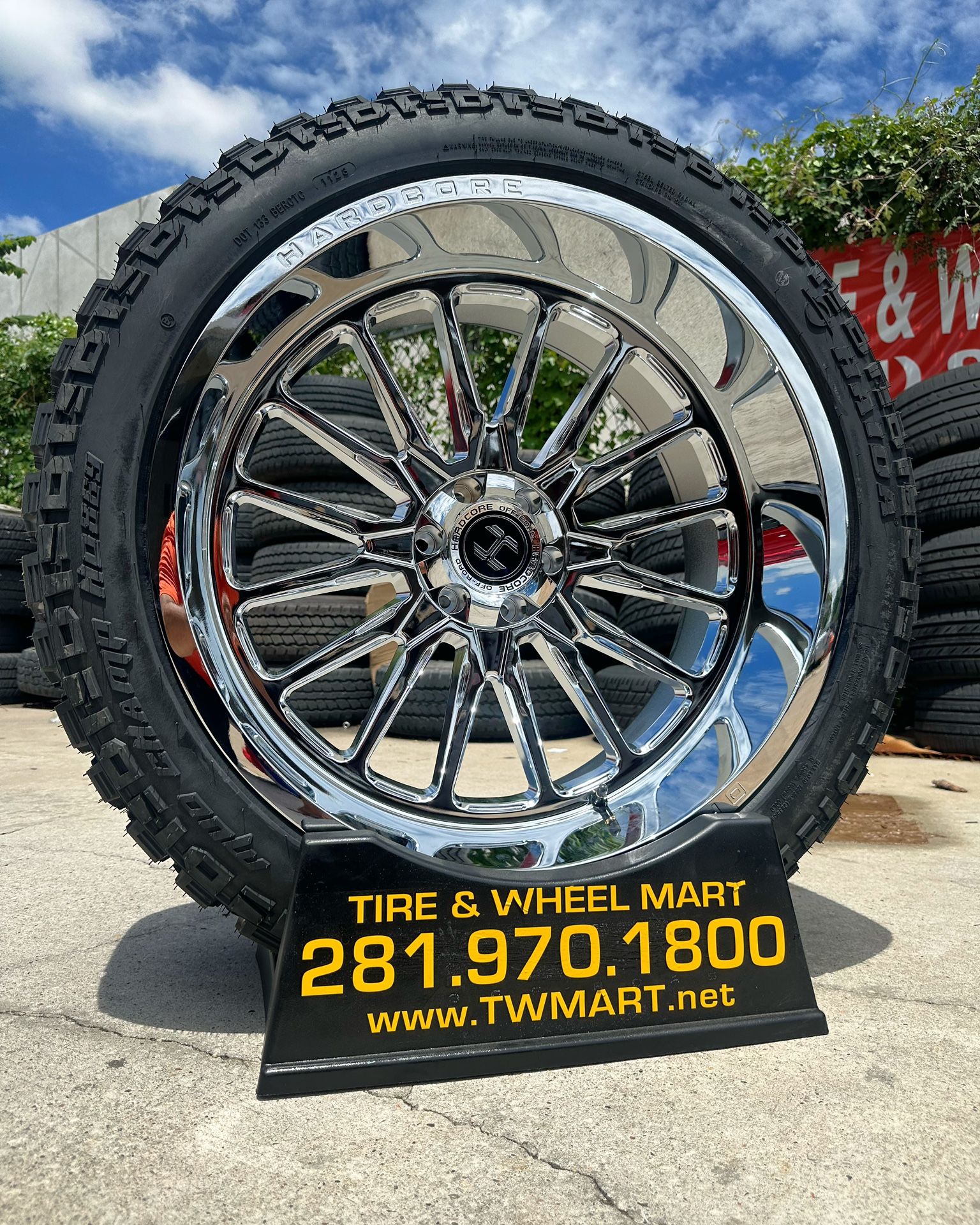 22x12..24x12 Hard Core Wheels Chrome W/Tires Txt Me For Price