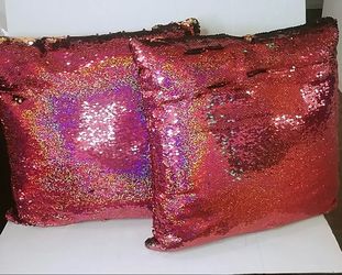 Reversible sequin sparkle pillow gold pink 2 Pack
