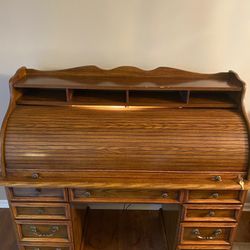 Antique Rolltop Desk Oak 