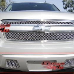 Chevy Avalanche Suburban Tahoe 2007-2014 Tow Hook Stainless Steel Chrome Mesh Grille Insert