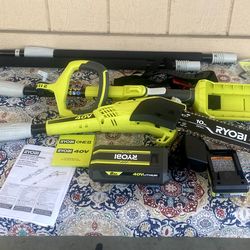 Ryobi 40 V Cordless Battery Pole Saw With 2.0 Ah Battery & Charger