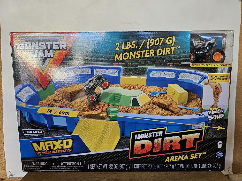 Monster Jam Monster Dirt Arena Set With Exclusive Max-D Monster Truck NEW