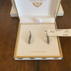 Sterling Silver Mother Of Pearl Earrings 