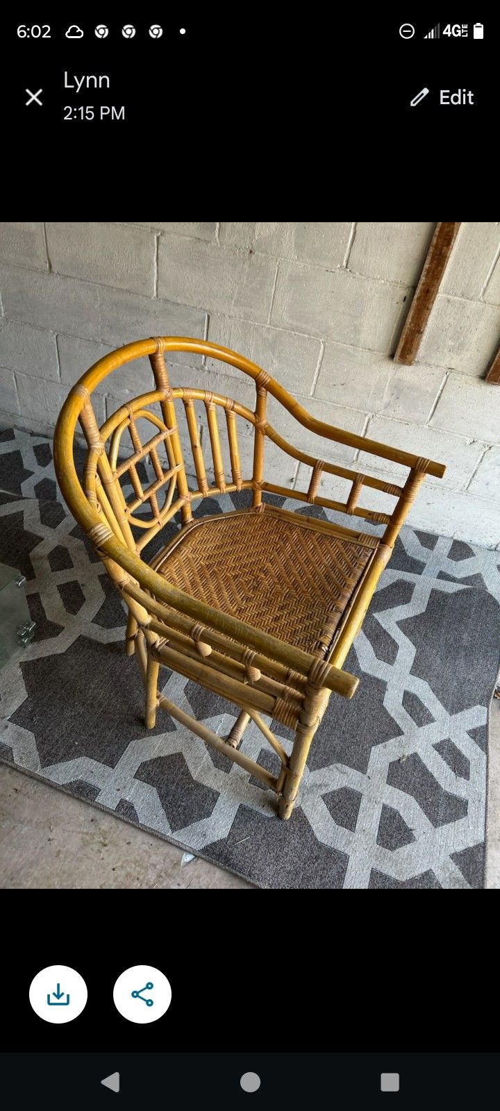 VINTAGE BAMBOO RATTAN CHAIR