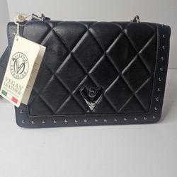 Valentino Orlandi Crossbody Bag Purse Handbag Black Style# V-2004 - MSRP $299