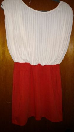 Ivory and orange backless dress