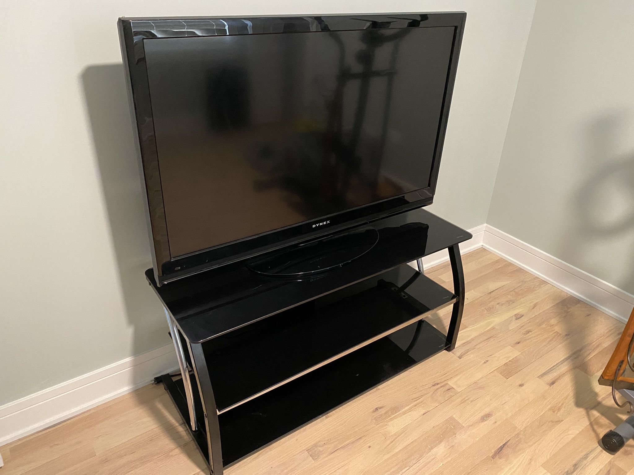 Black Glass TV Stand