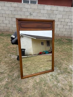 Vintage Mid-Century Modern Walnut Wall Mirror