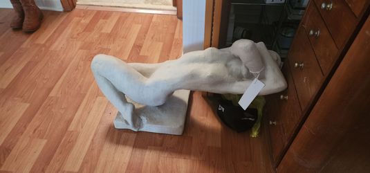 Reclining Figure Sculpture – Stone-Look Finish