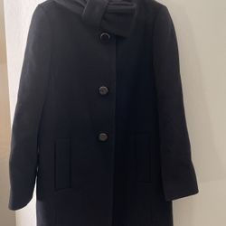 Kate Spade Black Coat With Bow Neck & Hot Pink Lining-Size 4 