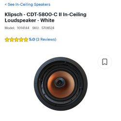 Klipsch-cdt-5800/-c 2 In Celling Loud Speaker -