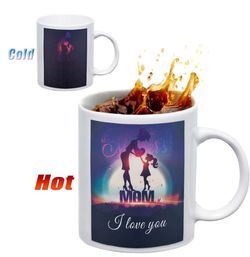 Mom Gifts Coffee Mug, Heat Sensitive Color Changing Mug, magic Art Cup,11 Ounce White Ceramic Tea Cup - gifts for mom
