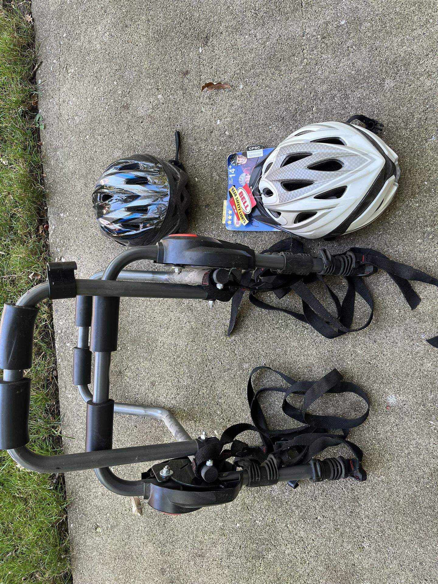 Bike Rack With 2 Helmets 