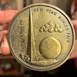 1939 New York State Fair Commerative Brass Coin/paperweight!