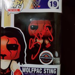 Autograph Funko Pop Jsa WWE Wolfpac Sting Rare Vaulted