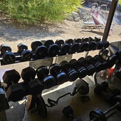Hammer Strength Rack With Really Rare Hampton dumbbells