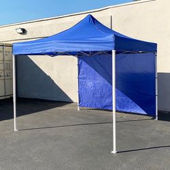 (New in box) $109 Heavy-Duty 10x10 FT Canopy with (1 Sidewall) Outdoor EZ PopUp Party Tent Patio Shelter w/ Carry Bag