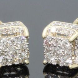 Stunning Yellow Gold Filled  Round Screwback Stud Earrings