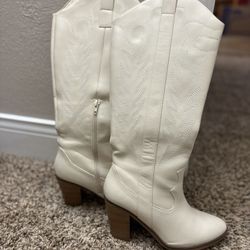 Altar’d State White Cowgirl Boots - Women’s Size 8