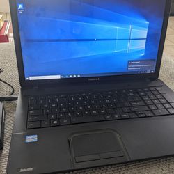 Big Screen Laptop Has Win 10 4 GB Ram 500 GB Hd Camera DVD CD And WiFi Ready Battery Is Good A Charger Included Works Great 