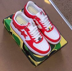 Shoes Bapesta Red & White