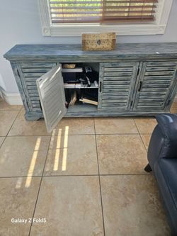 Distressed Blue Shutter Door Sideboard