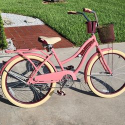 Huffy women's discount cruiser bike pink