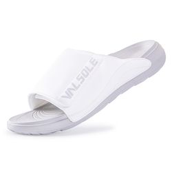 VALSOLE White Slide Sandals Mens US 6 Adjustable Strap