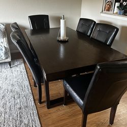 Brown Wood Dining Table 
