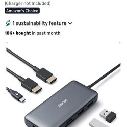Anker 8-in-1 USB-C Hub Dual HDMI 4K Docking Station 85W – Like New