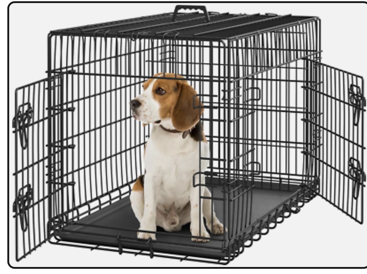36 Inch Dog Crate Double Door Dog Crate W/Divider for Puppy to Adult Collapsible