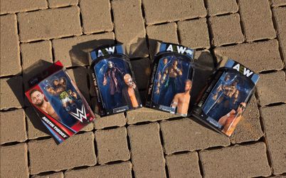 WWE & AEW lot of 9 Mattel & Jazwares wrestling figures, NEW!
